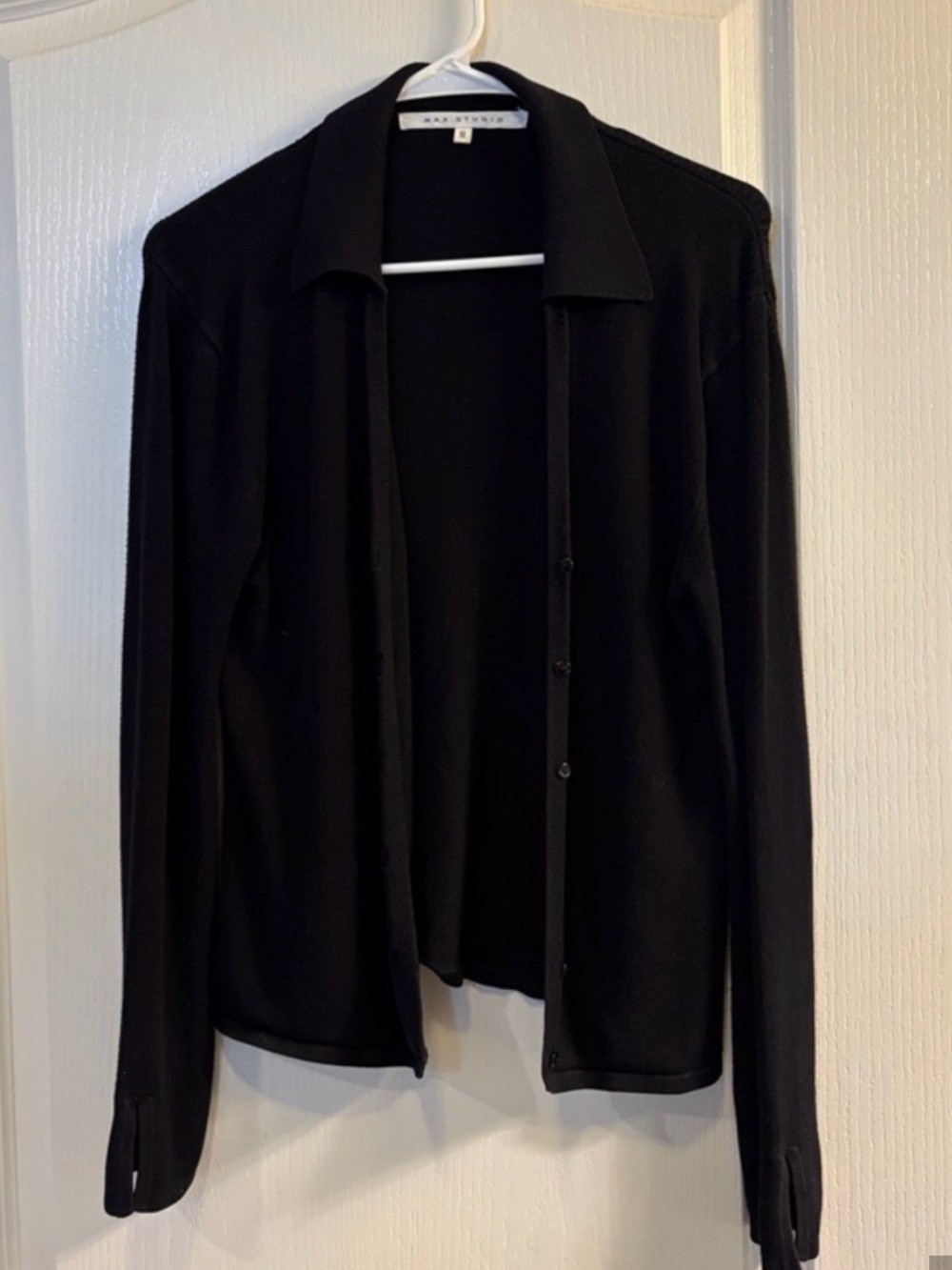 Max Studio Black Open-Front Cardigan Sweater